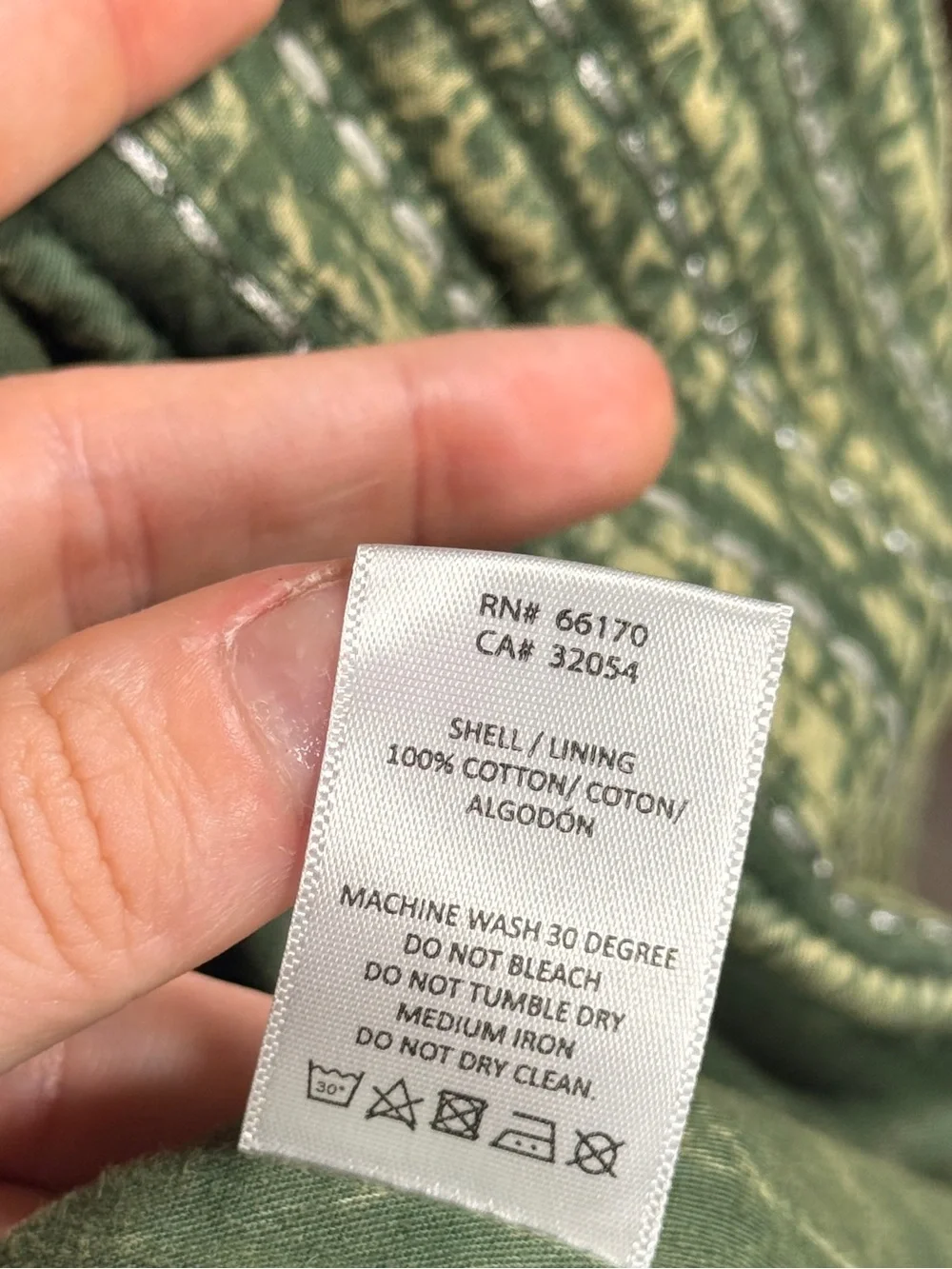 Free People x Llani Rare Quilted Oversized Vest in Olive Green Large NWT